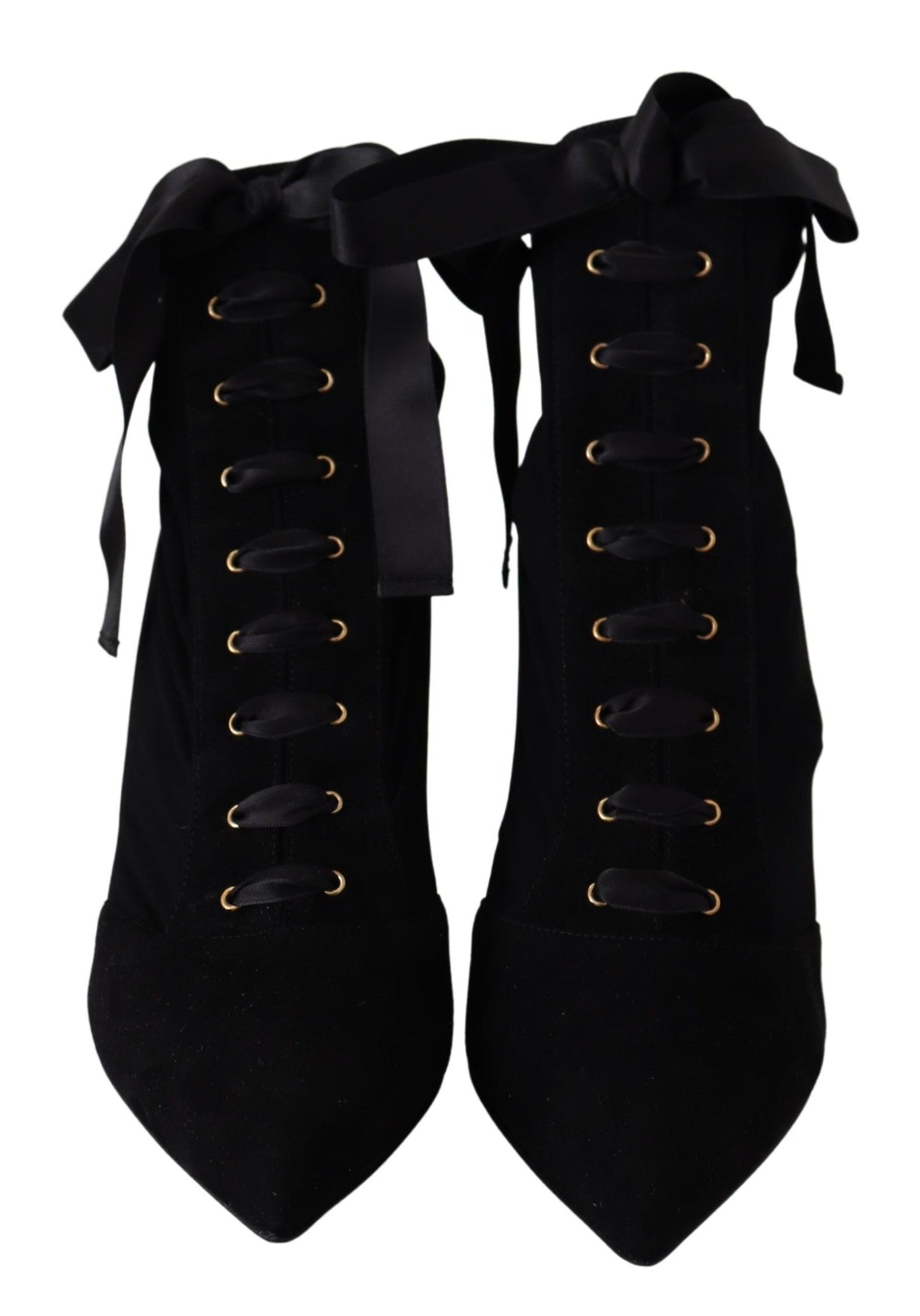 Dolce & Gabbana Black Stretch Short Ankle Boots Shoes