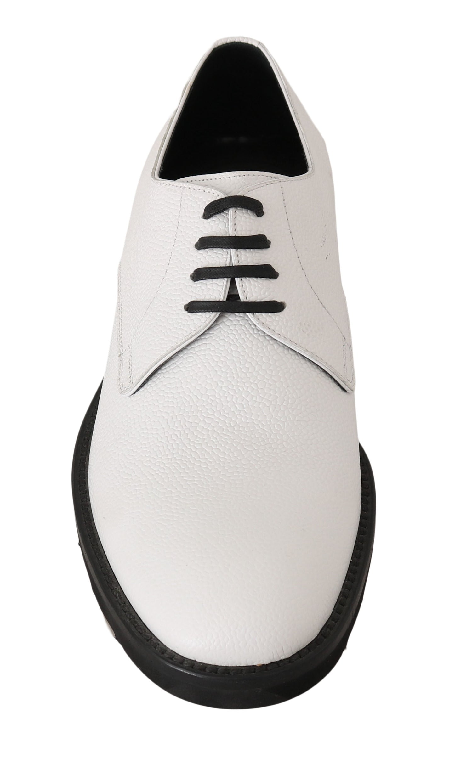 Dolce & Gabbana White Leather Derby Dress Formal Shoes