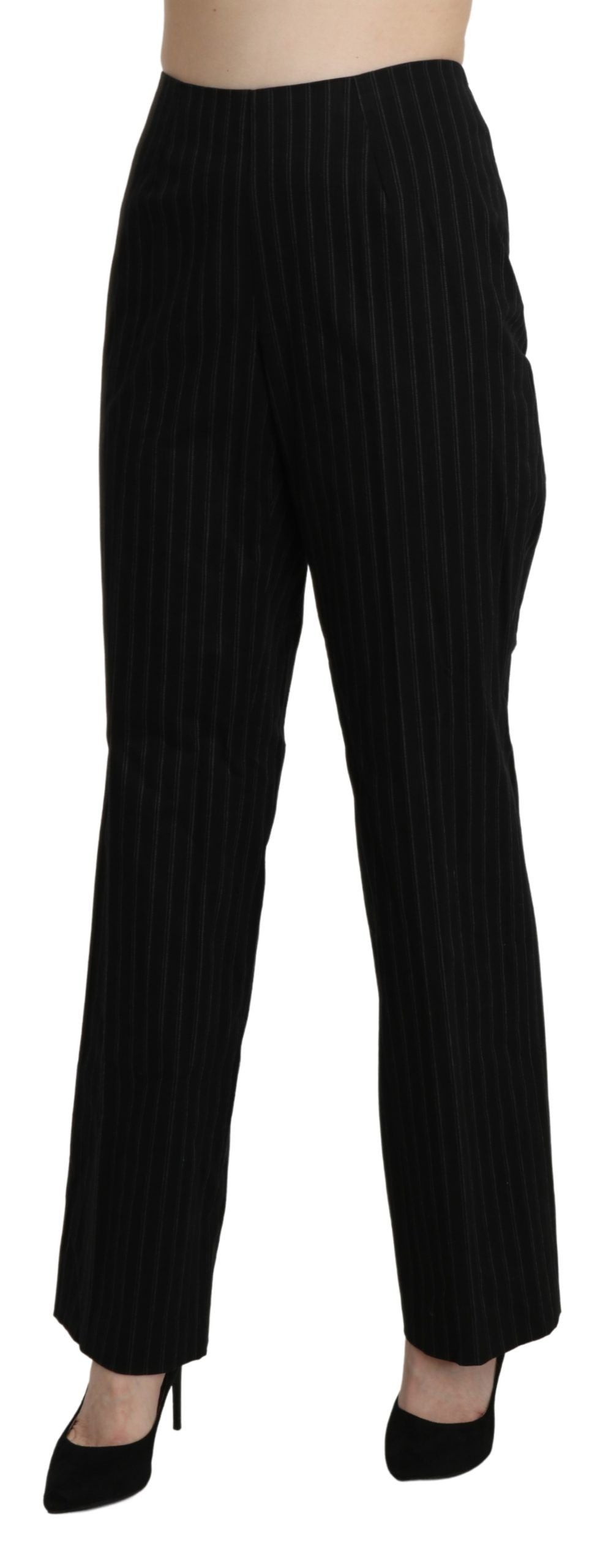 BENCIVENGA Black High Waist Straight Dress Trouser Pants