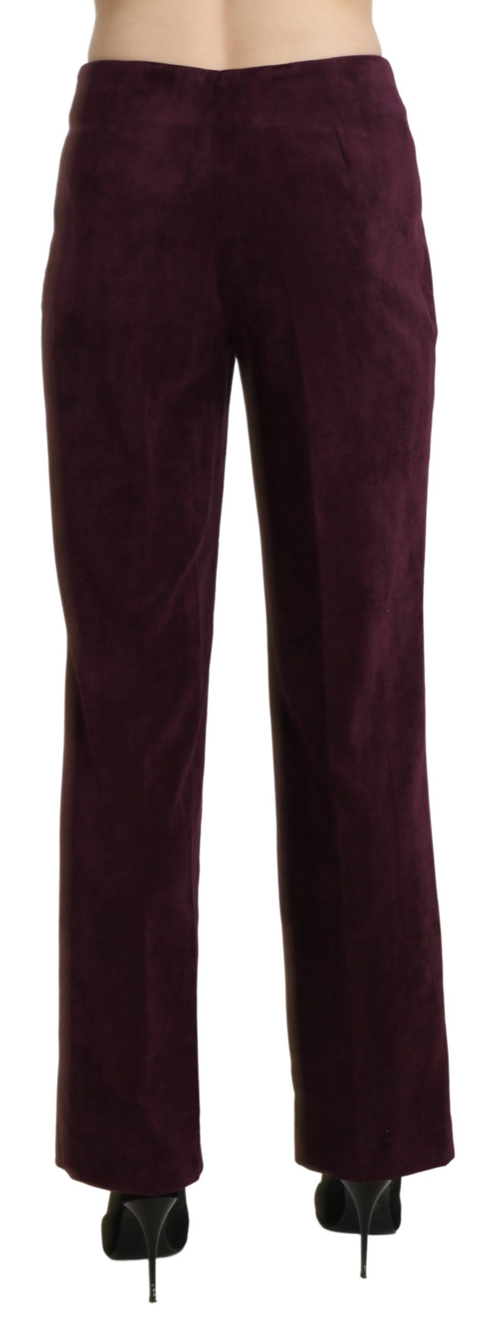 BENCIVENGA Purple Suede High Waist Straight Trouser Pants