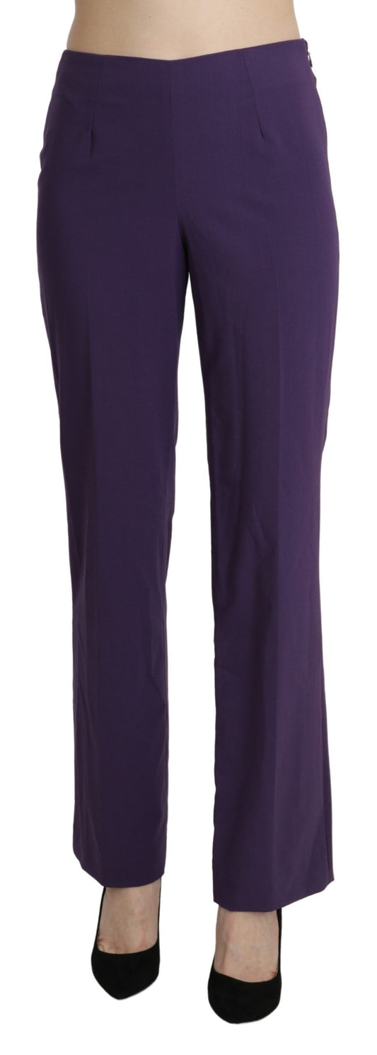 BENCIVENGA Purple High Waist Straight Dress Trouser Pants