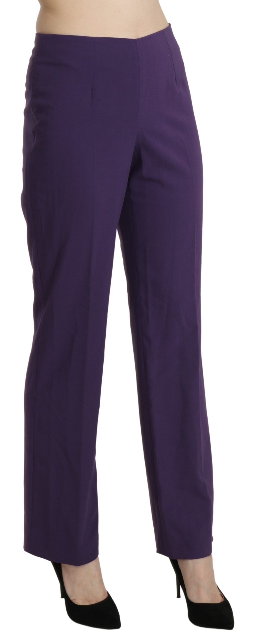 BENCIVENGA Purple High Waist Straight Dress Trouser Pants