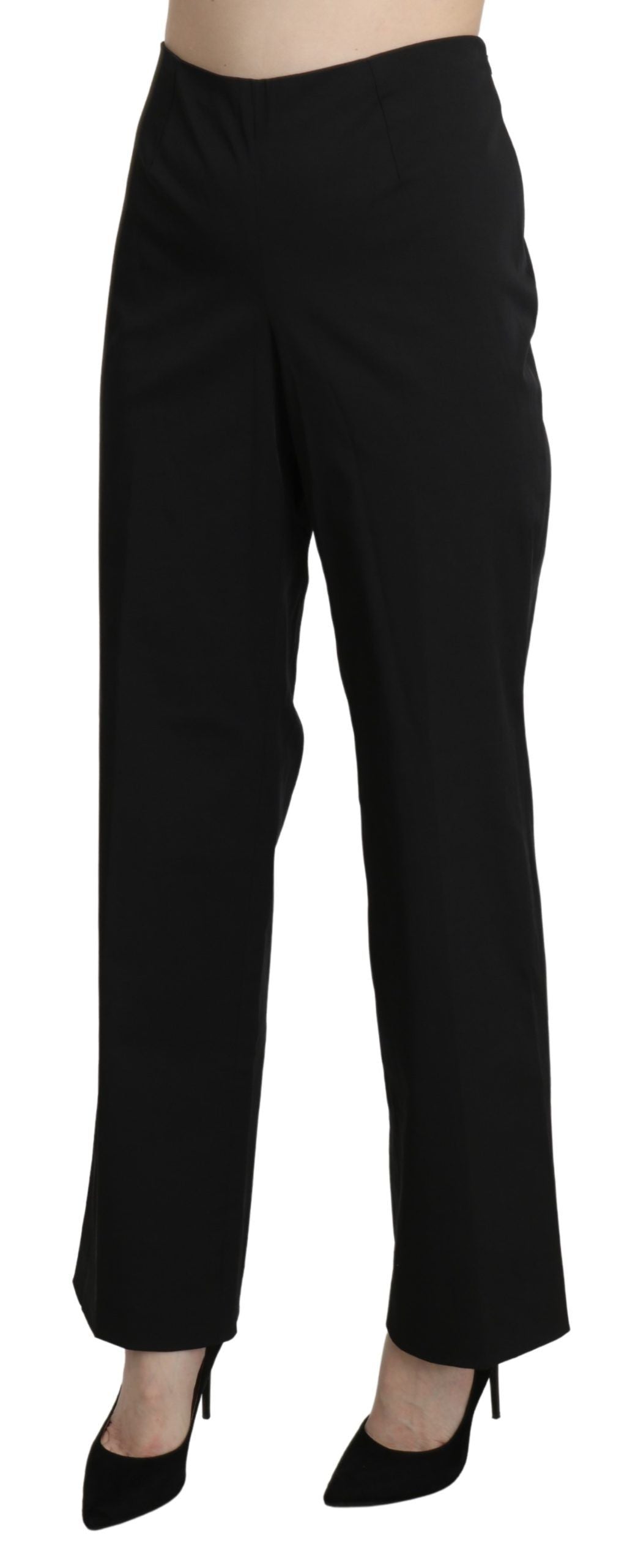 BENCIVENGA Black High Waist Straight Dress Trouser Pants