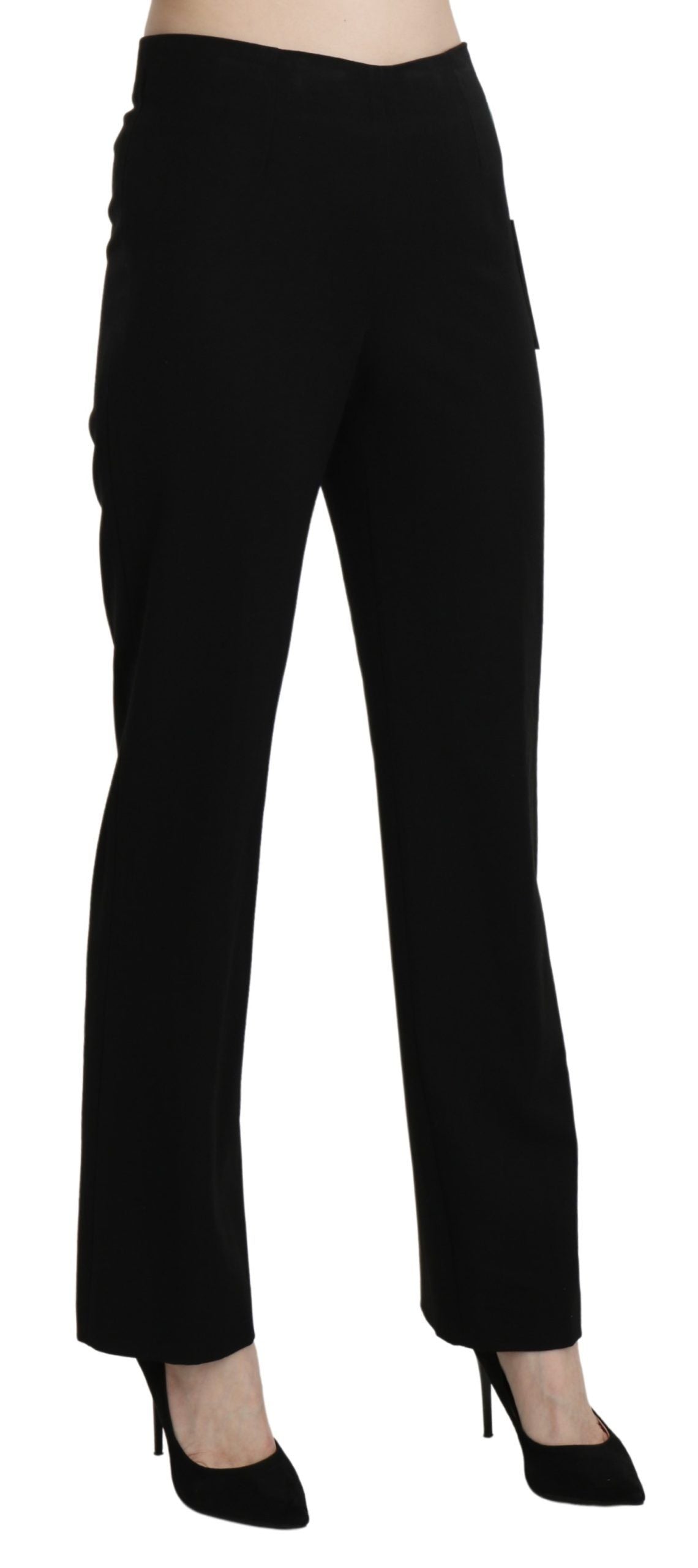 BENCIVENGA Black High Waist Straight Formal Dress Trouser