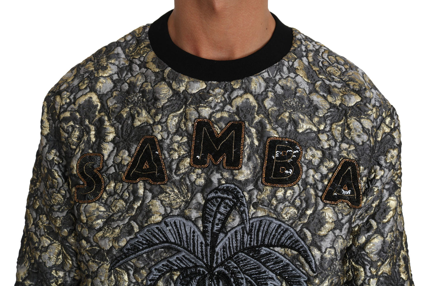 Dolce & Gabbana Multicolor SAMBA Jacquard Palmtree Pullover Sweater