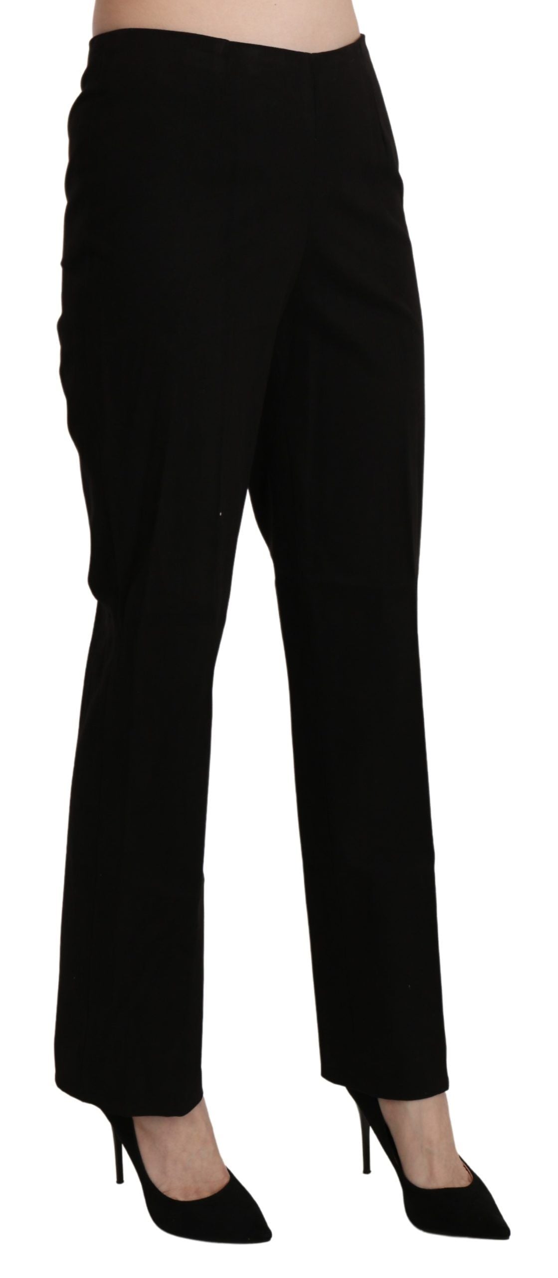 BENCIVENGA Black High Waist Straight Dress Trouser Pant