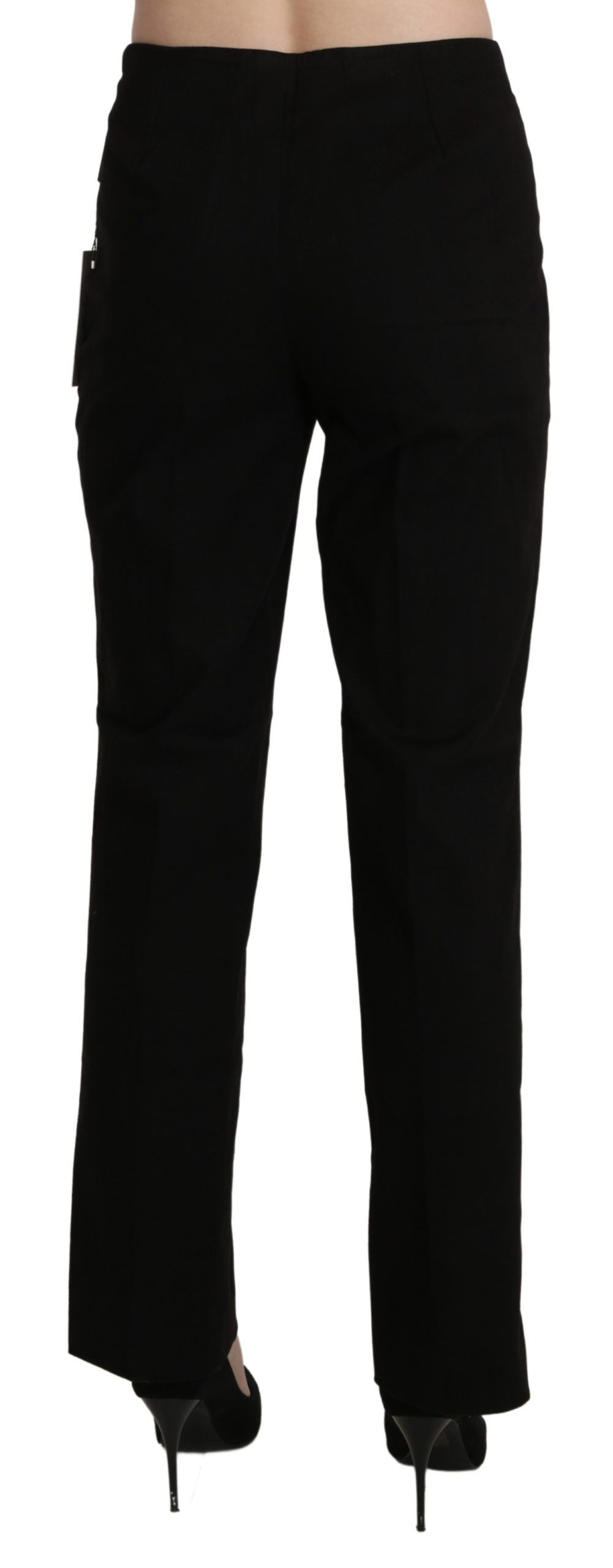 BENCIVENGA Black High Waist Straight Dress Trouser Pant