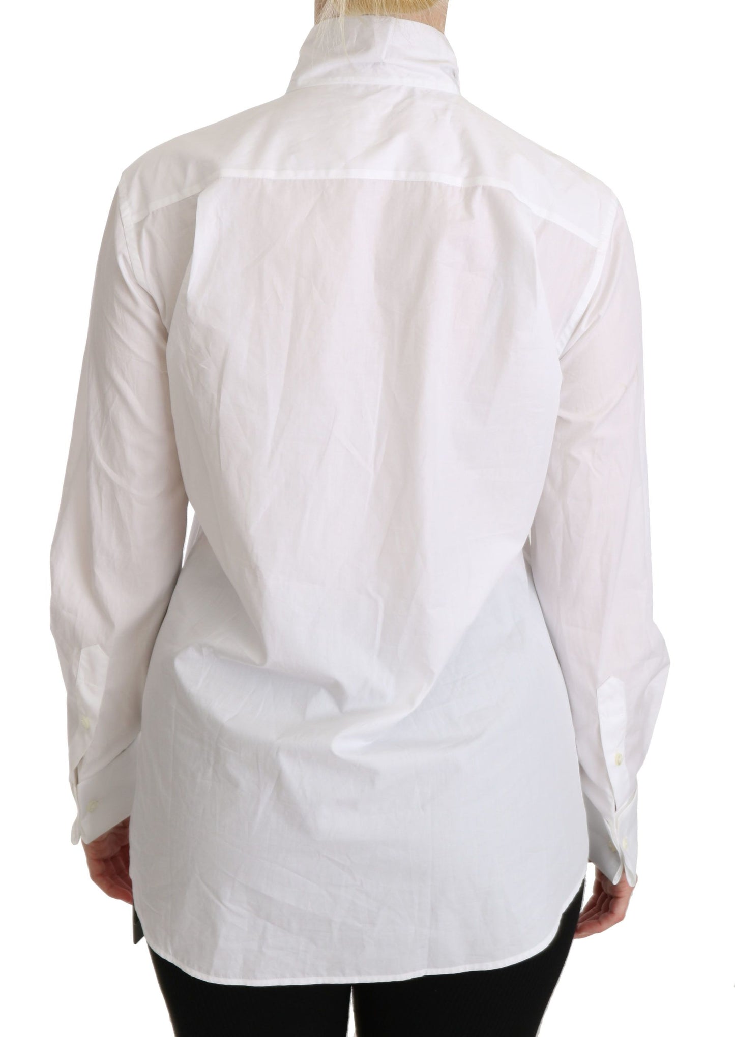 Dolce & Gabbana White Turtle Neck Long Sleeve Polo Shirt