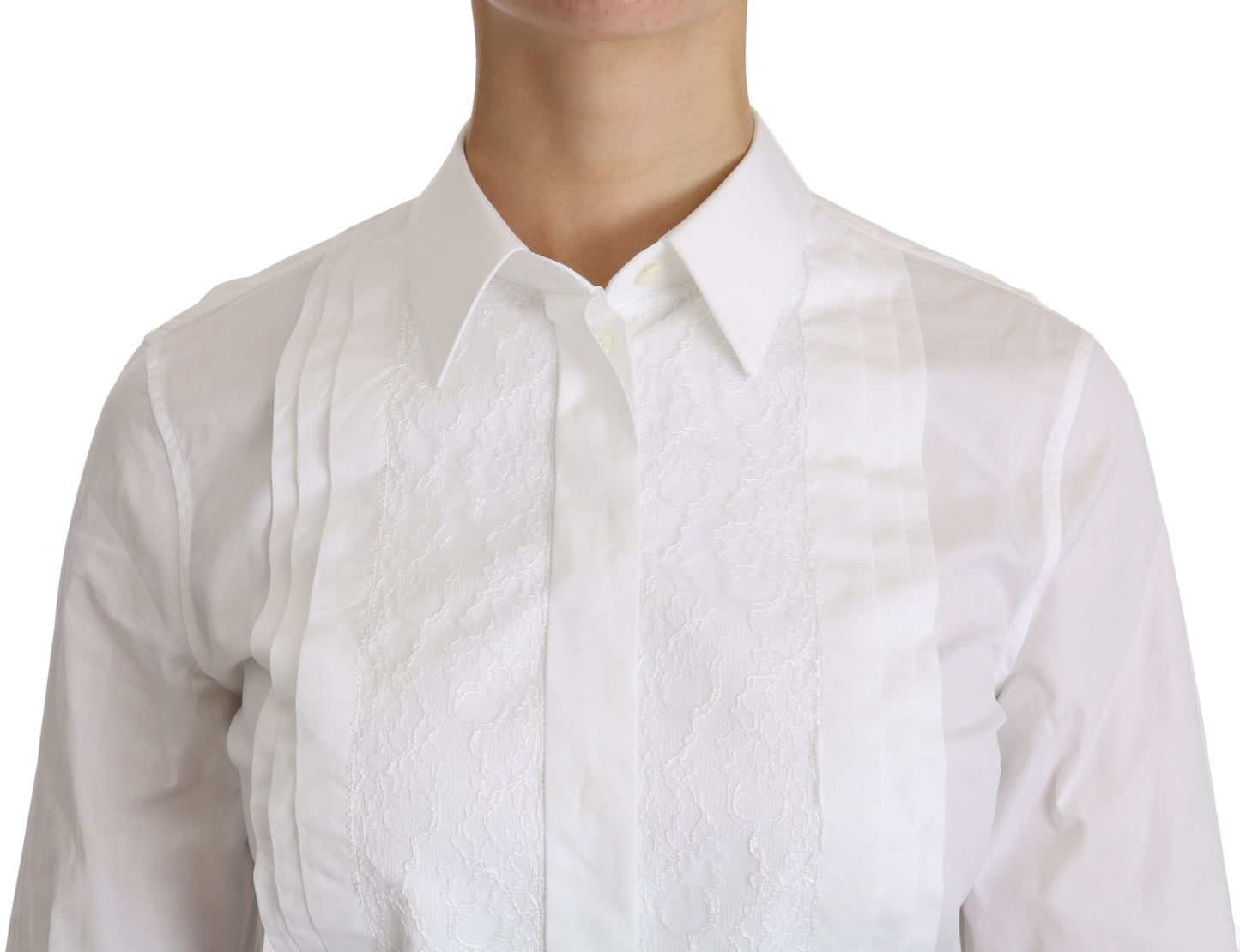 Dolce & Gabbana White Collared Long Sleeve Polo Shirt