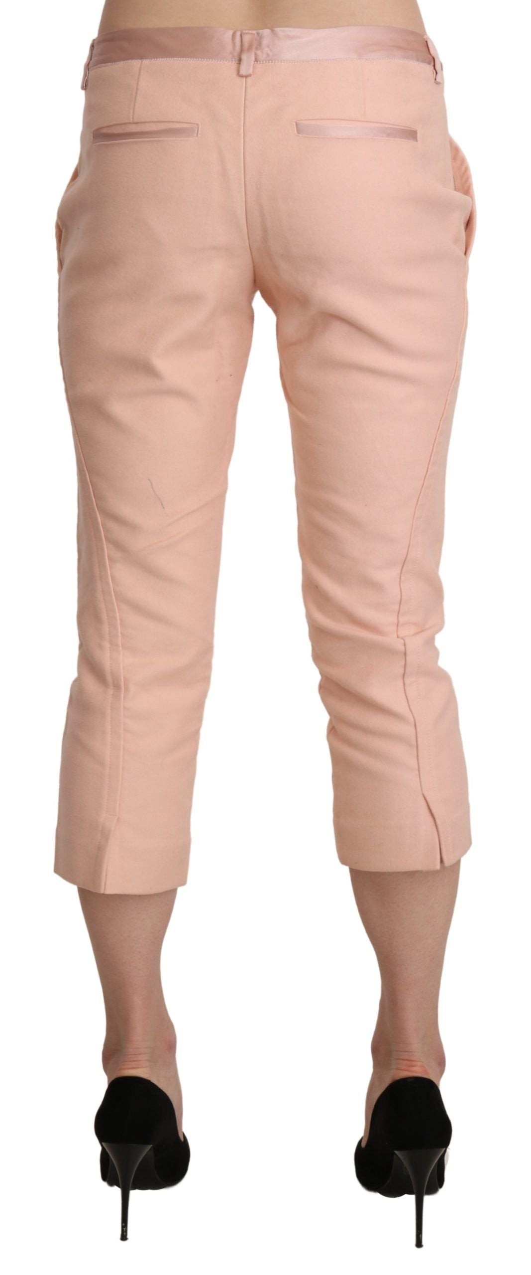 Ermanno Scervino Pink Low Waist Skinny Cropped Capri Pants