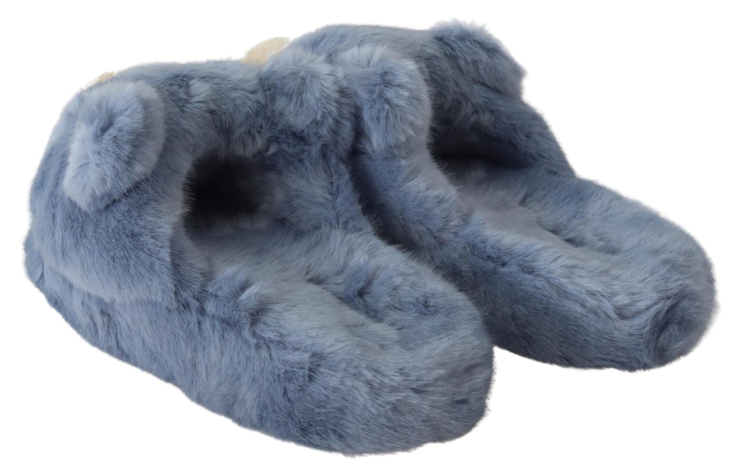 Dolce & Gabbana Blue Teddy Bear Slippers Sandals Shoes