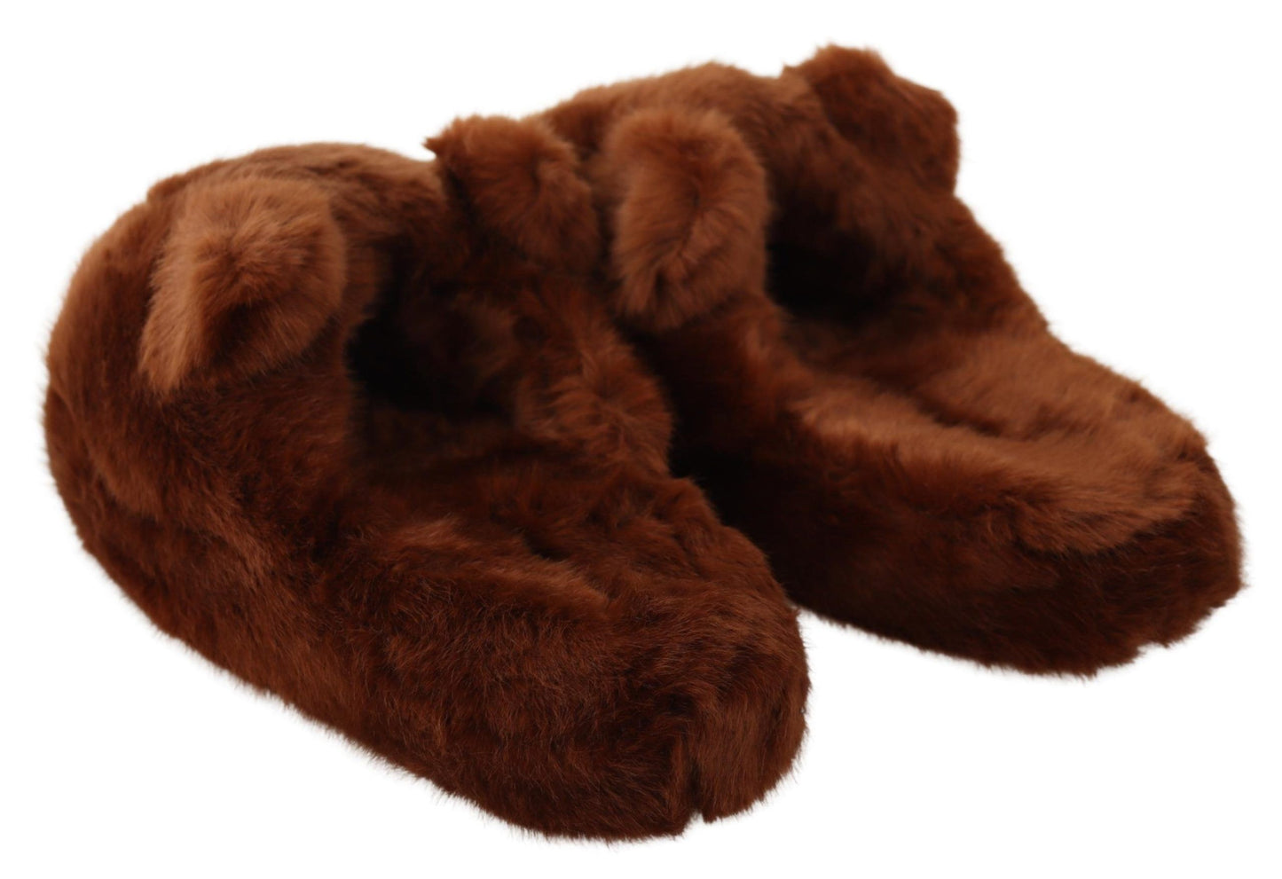 Dolce & Gabbana Brown Teddy Bear Slippers Sandals Shoes