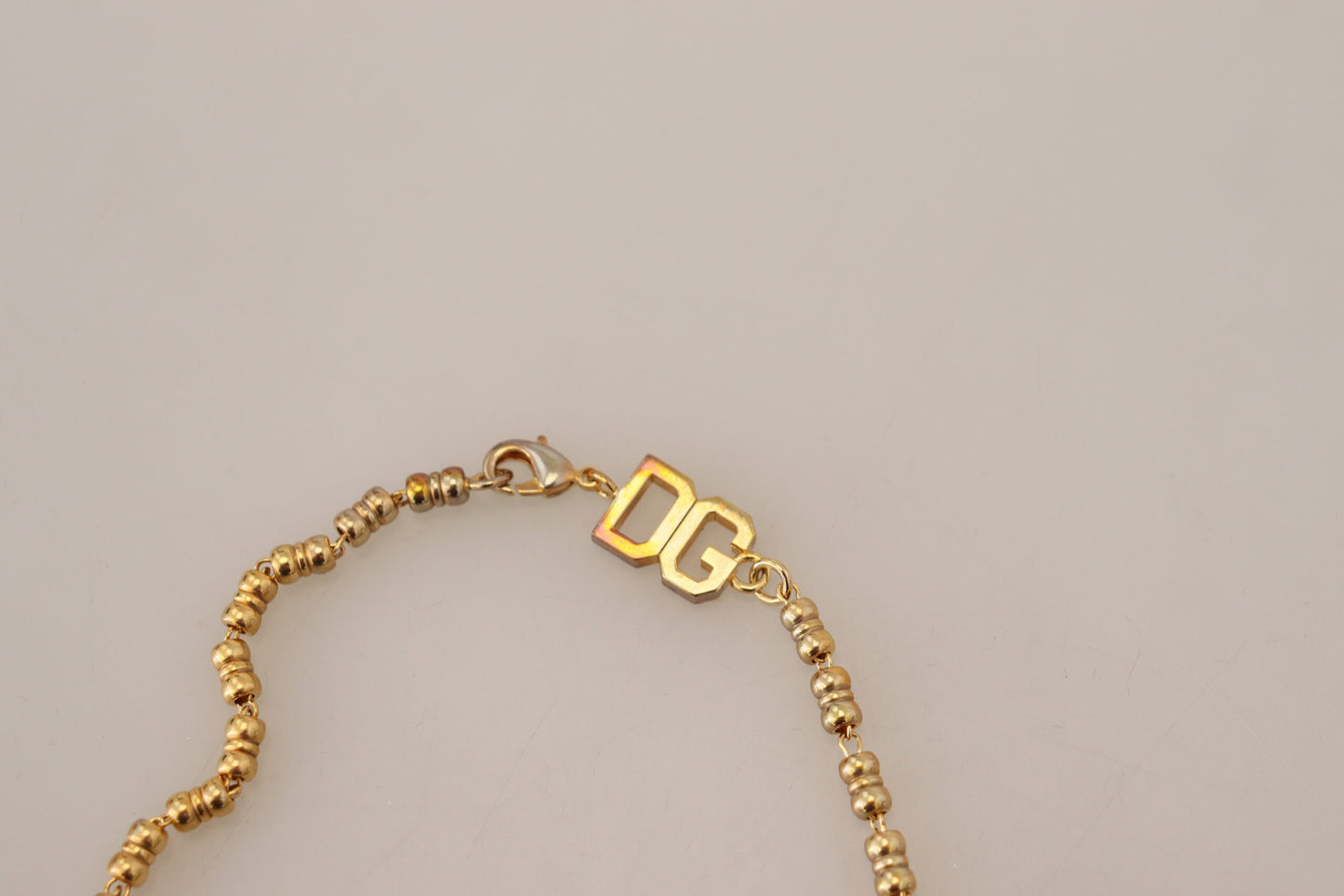 Dolce & Gabbana Gold Brass Chain SUPER PIG Pendant Logo Necklace