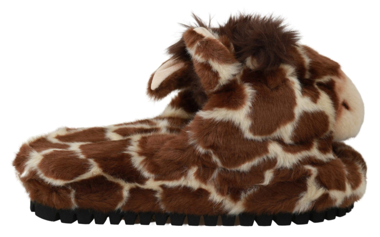 Dolce & Gabbana Brown Giraffe Slippers Flats Sandals Shoes