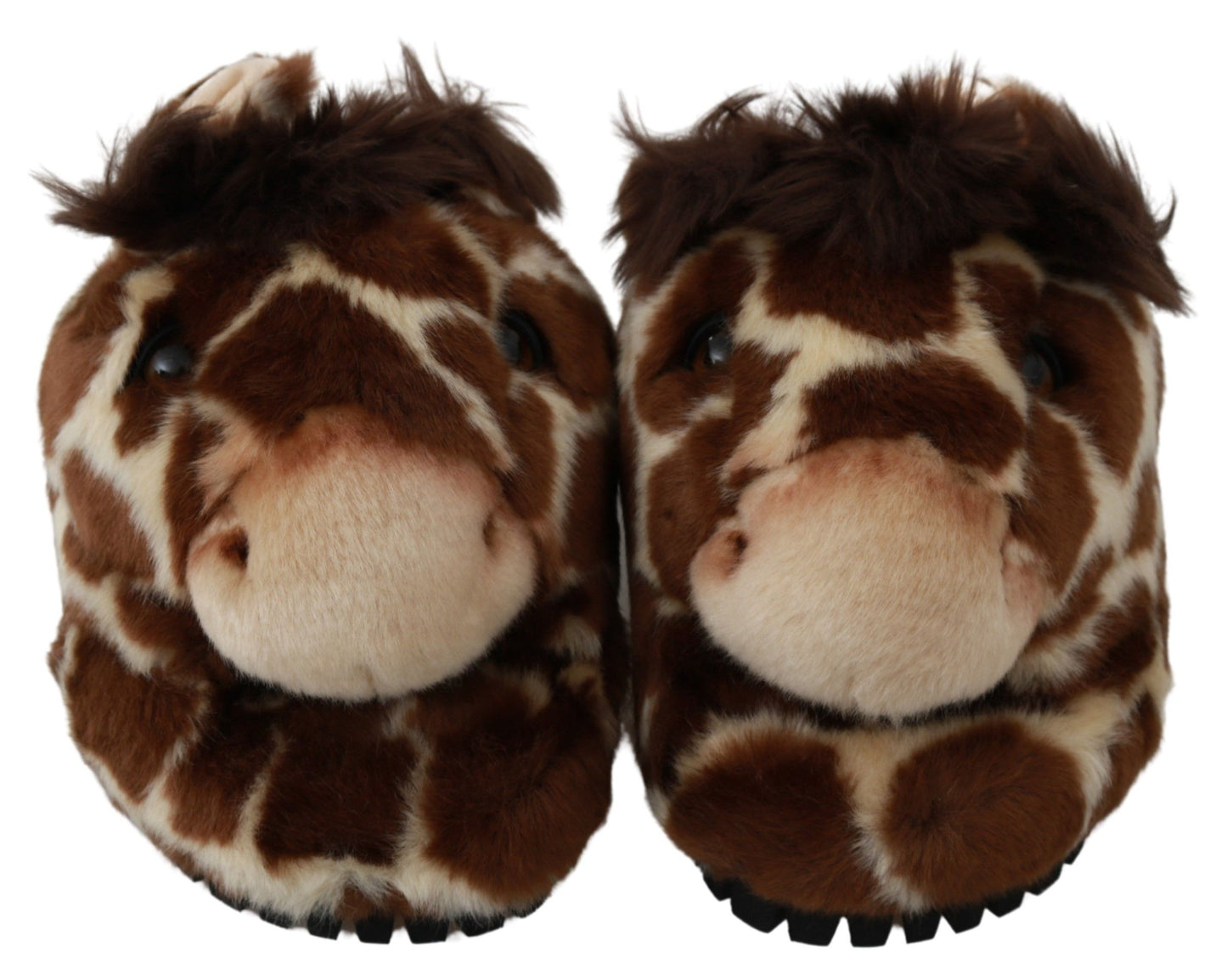 Dolce & Gabbana Brown Giraffe Slippers Flats Sandals Shoes