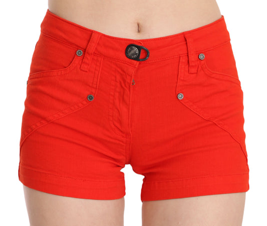 PLEIN SUD Orange Mid Waist Cotton Denim Mini