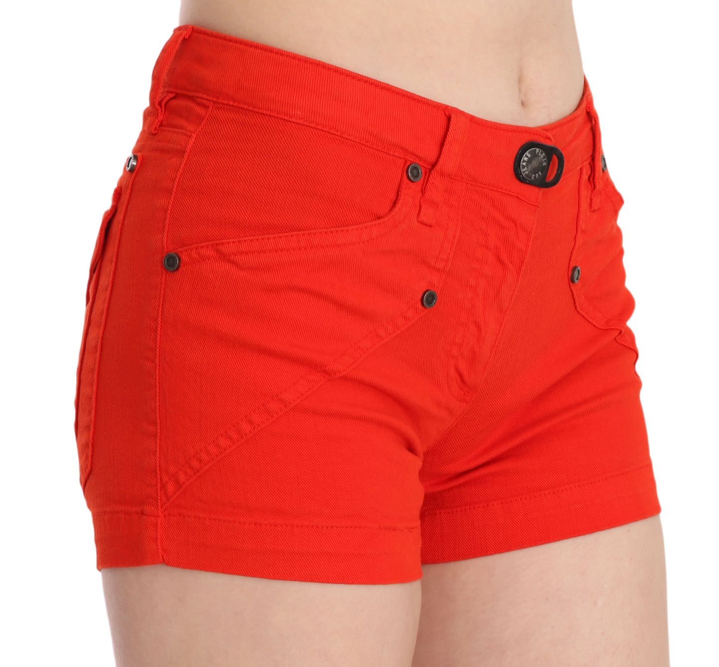 PLEIN SUD Orange Mid Waist Cotton Denim Mini