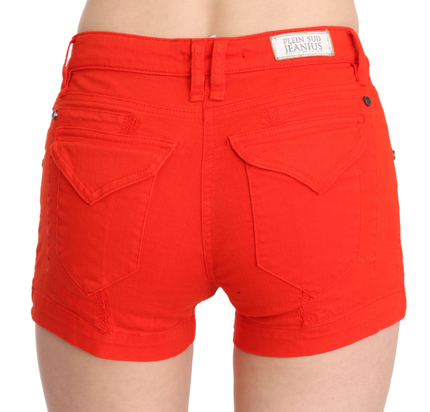 PLEIN SUD Orange Mid Waist Cotton Denim Mini