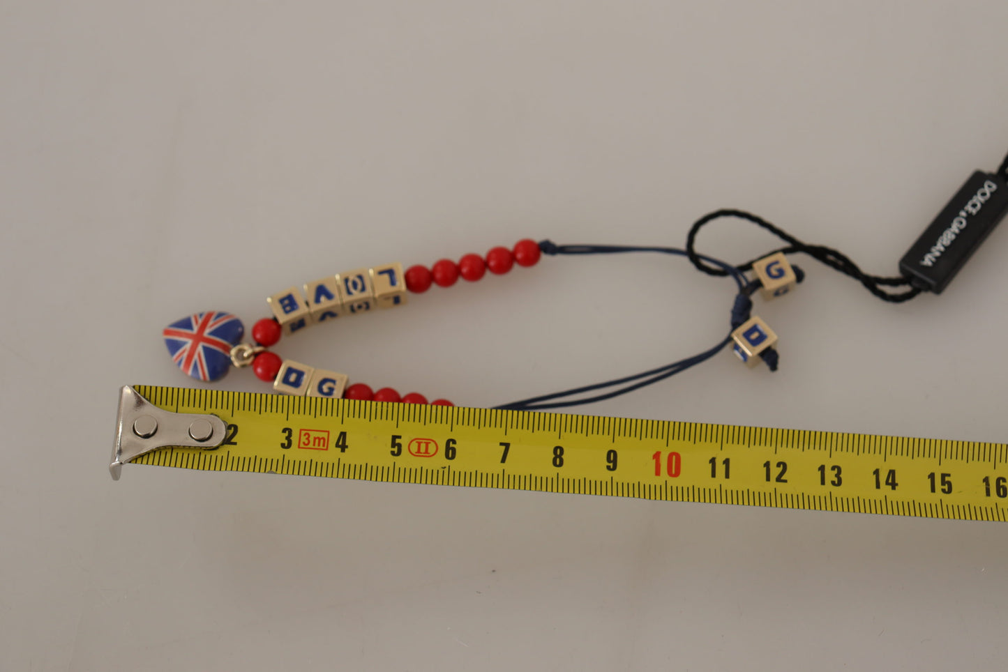 Dolce & Gabbana Red Blue Beaded DG LOVES LONDON Flag Branded Bracelet