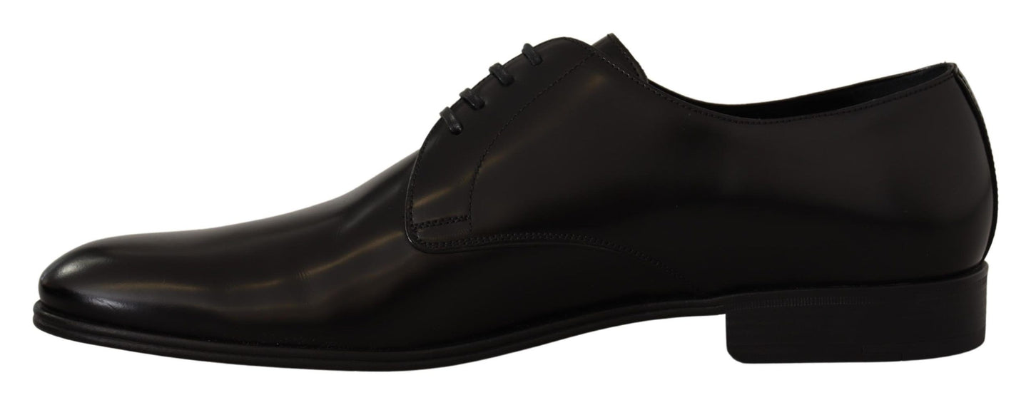 Dolce & Gabbana Black Leather Lace Up Formal Derby Shoes