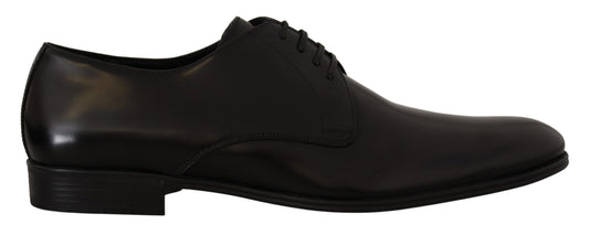 Dolce & Gabbana Black Leather Lace Up Formal Derby Shoes