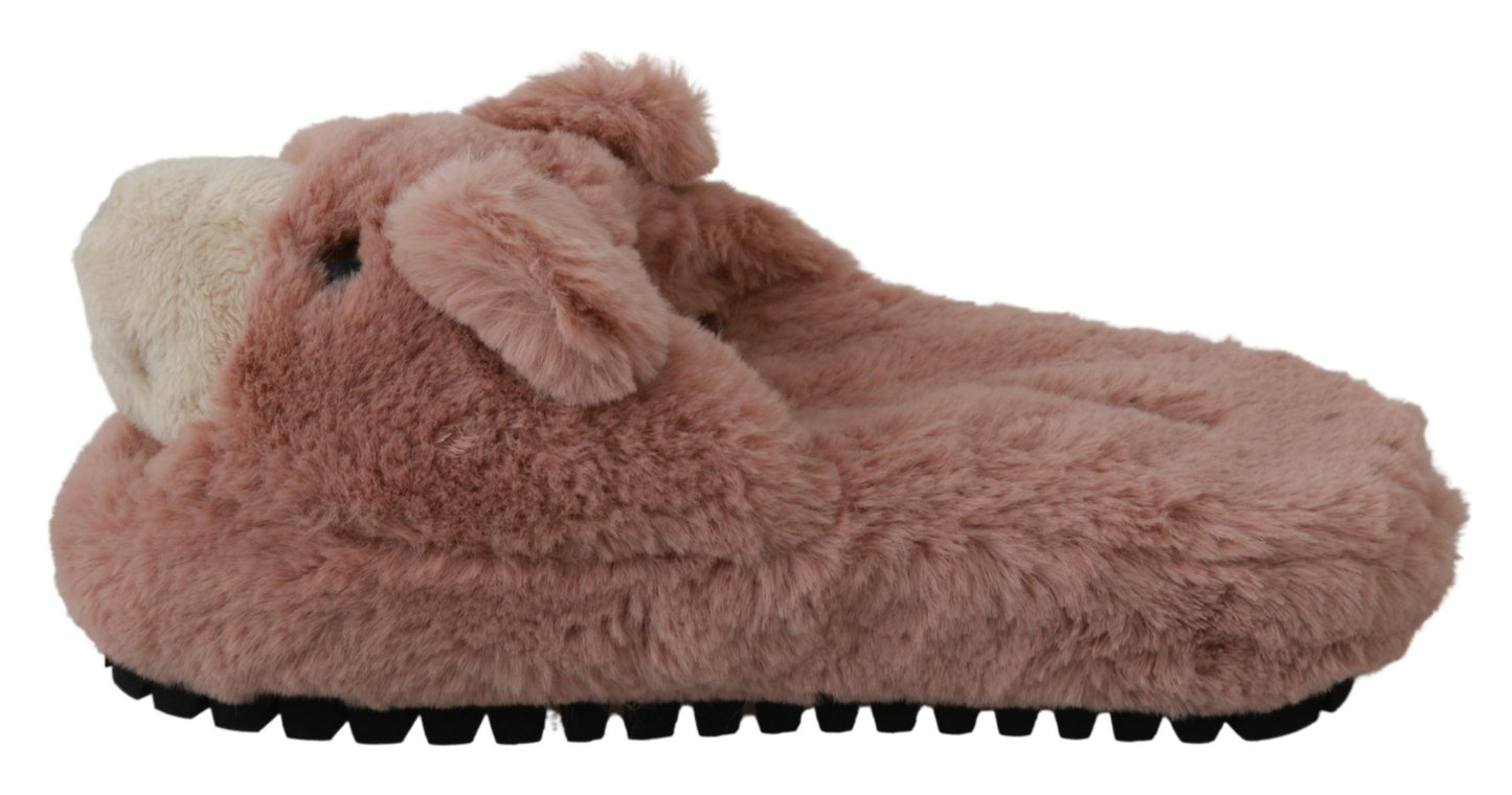 Dolce & Gabbana Pink Bear House Slippers Sandals Shoes