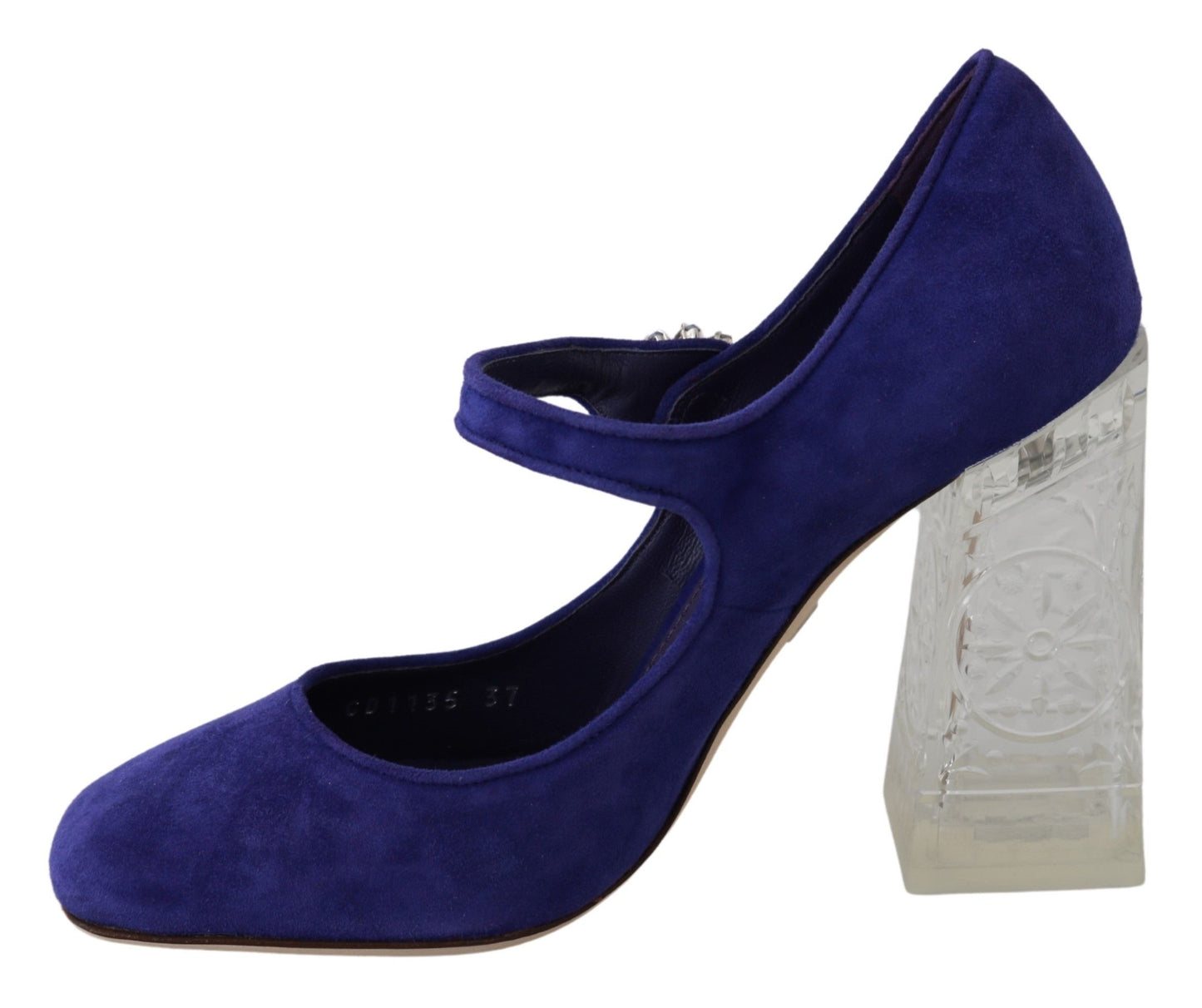 Dolce & Gabbana Purple Suede Crystal Pumps Heels Shoes