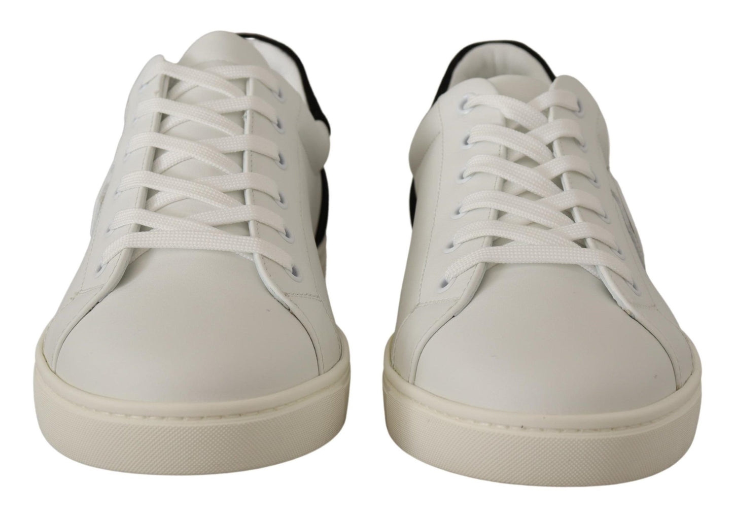 Dolce & Gabbana White Suede Leather Low Tops Sneakers