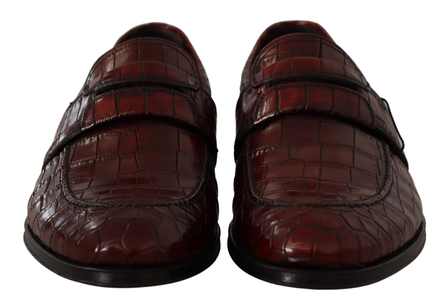 Dolce & Gabbana Bordeaux Exotic Leather Dress Derby  Shoes