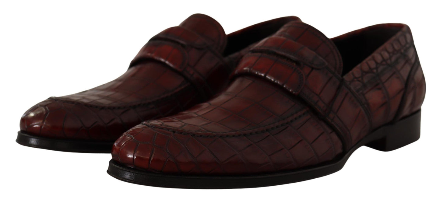 Dolce & Gabbana Bordeaux Exotic Leather Dress Derby  Shoes