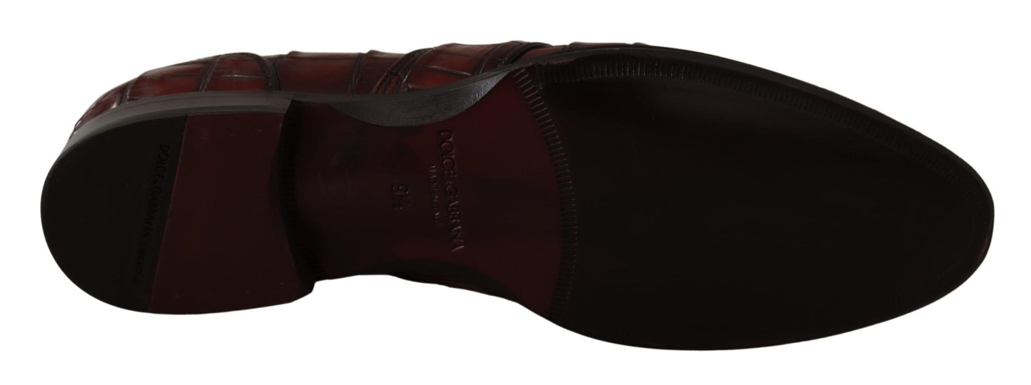 Dolce & Gabbana Bordeaux Exotic Leather Dress Derby  Shoes