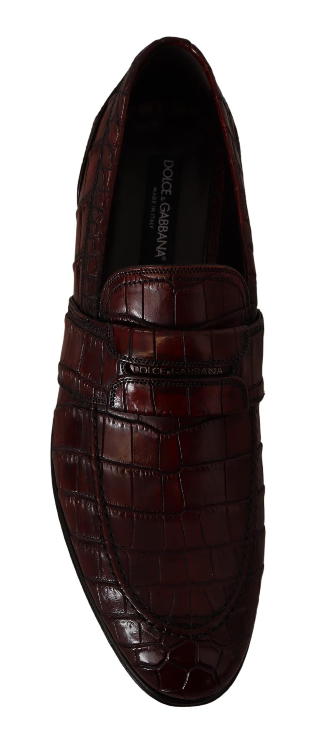 Dolce & Gabbana Bordeaux Exotic Leather Dress Derby  Shoes