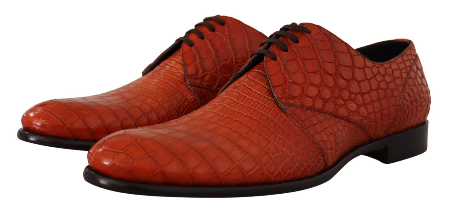 Dolce & Gabbana Orange Exotic Leather Dress Derby Shoes