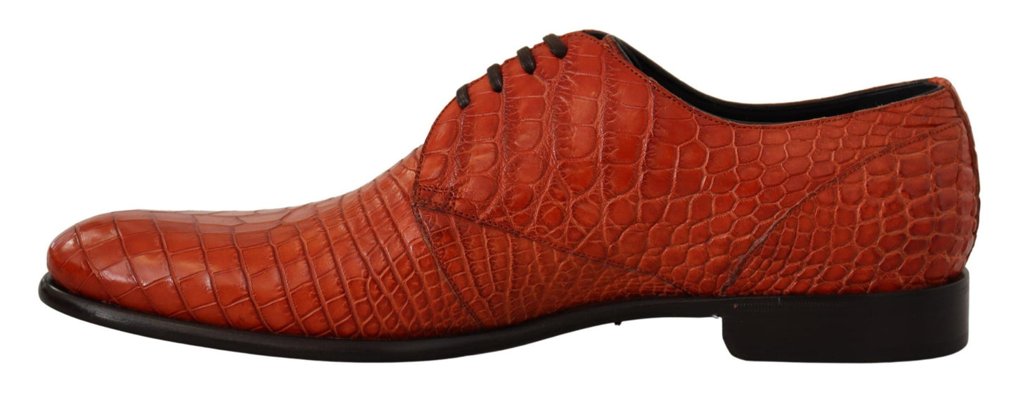 Dolce & Gabbana Orange Exotic Leather Dress Derby Shoes