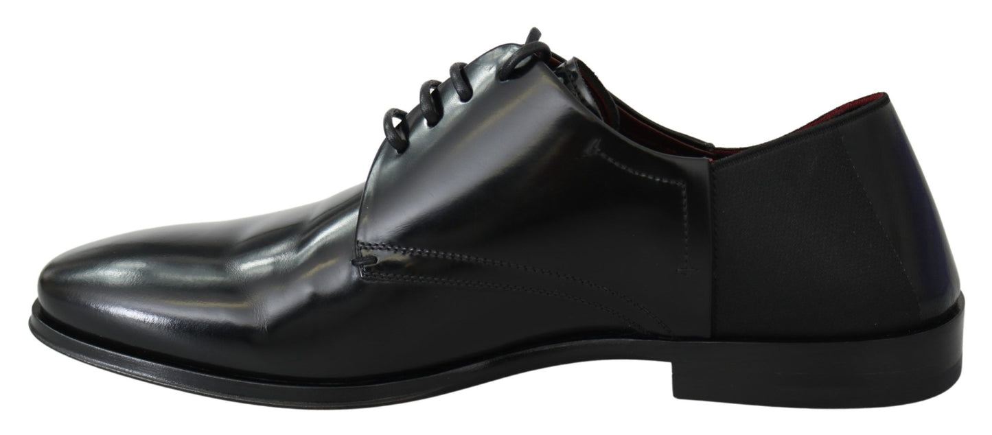 Dolce & Gabbana Black Patent Leather Lace Derby Shoes