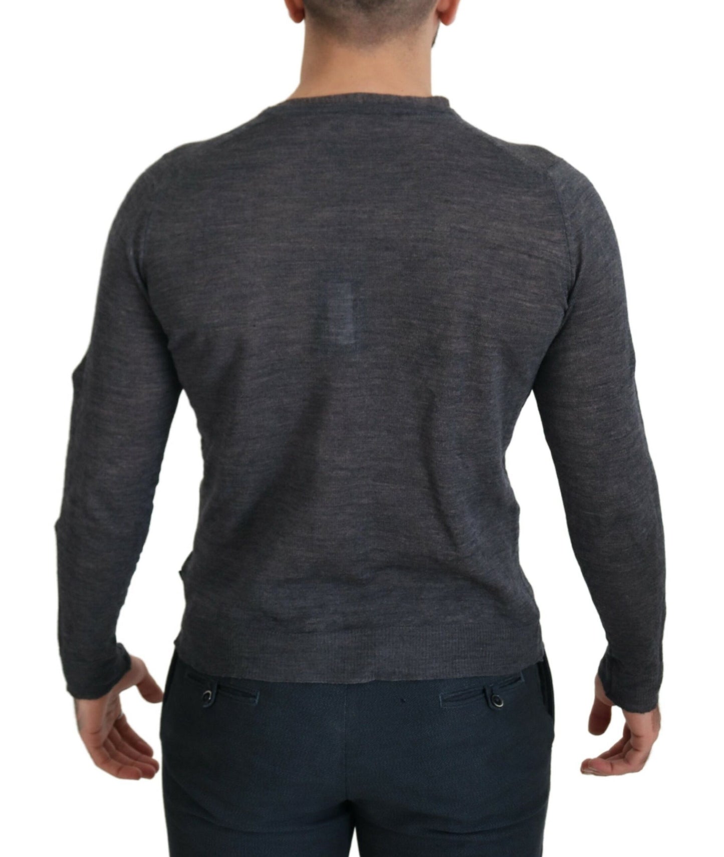 Costume National Gray Crewneck Pullover Sweater