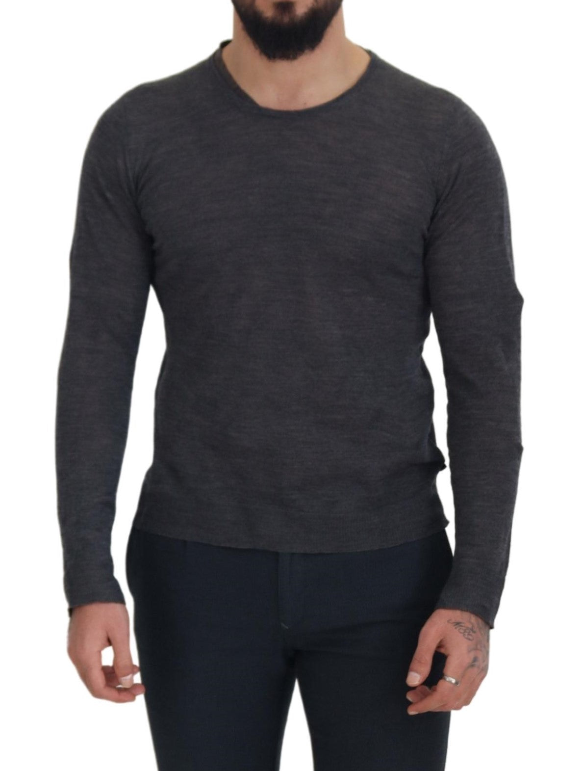 Costume National Gray Crewneck Pullover Sweater