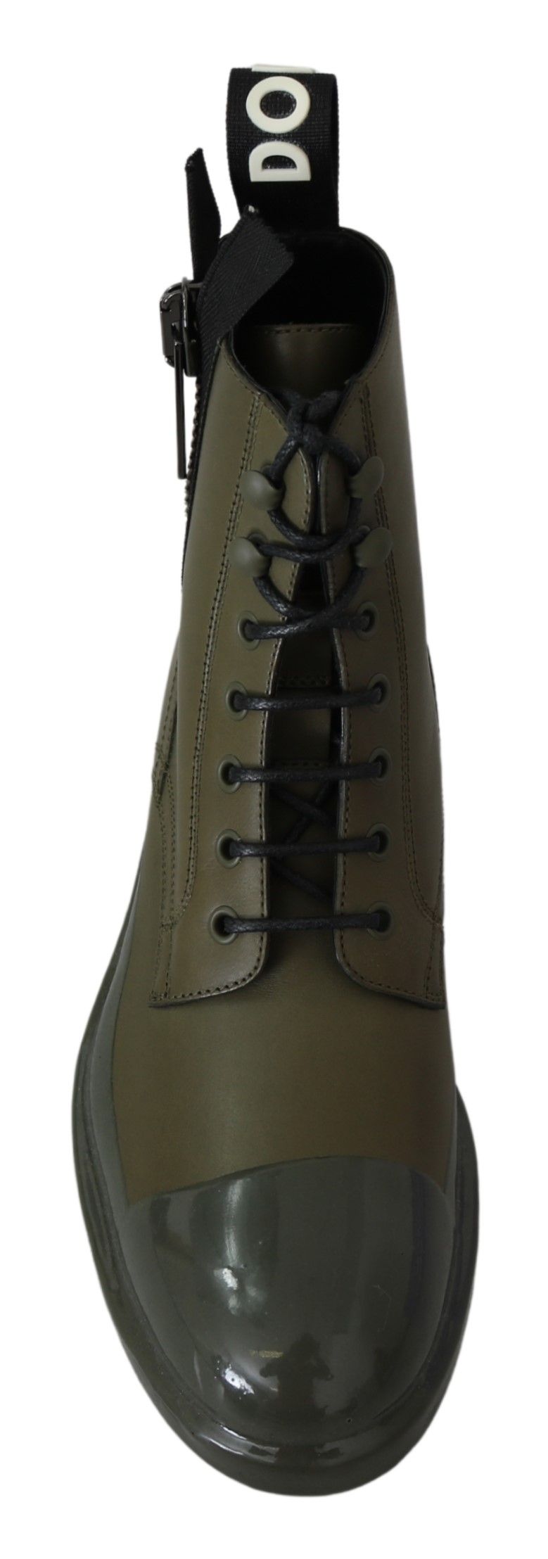 Dolce & Gabbana Green Leather Boots Zipper Mens Shoes