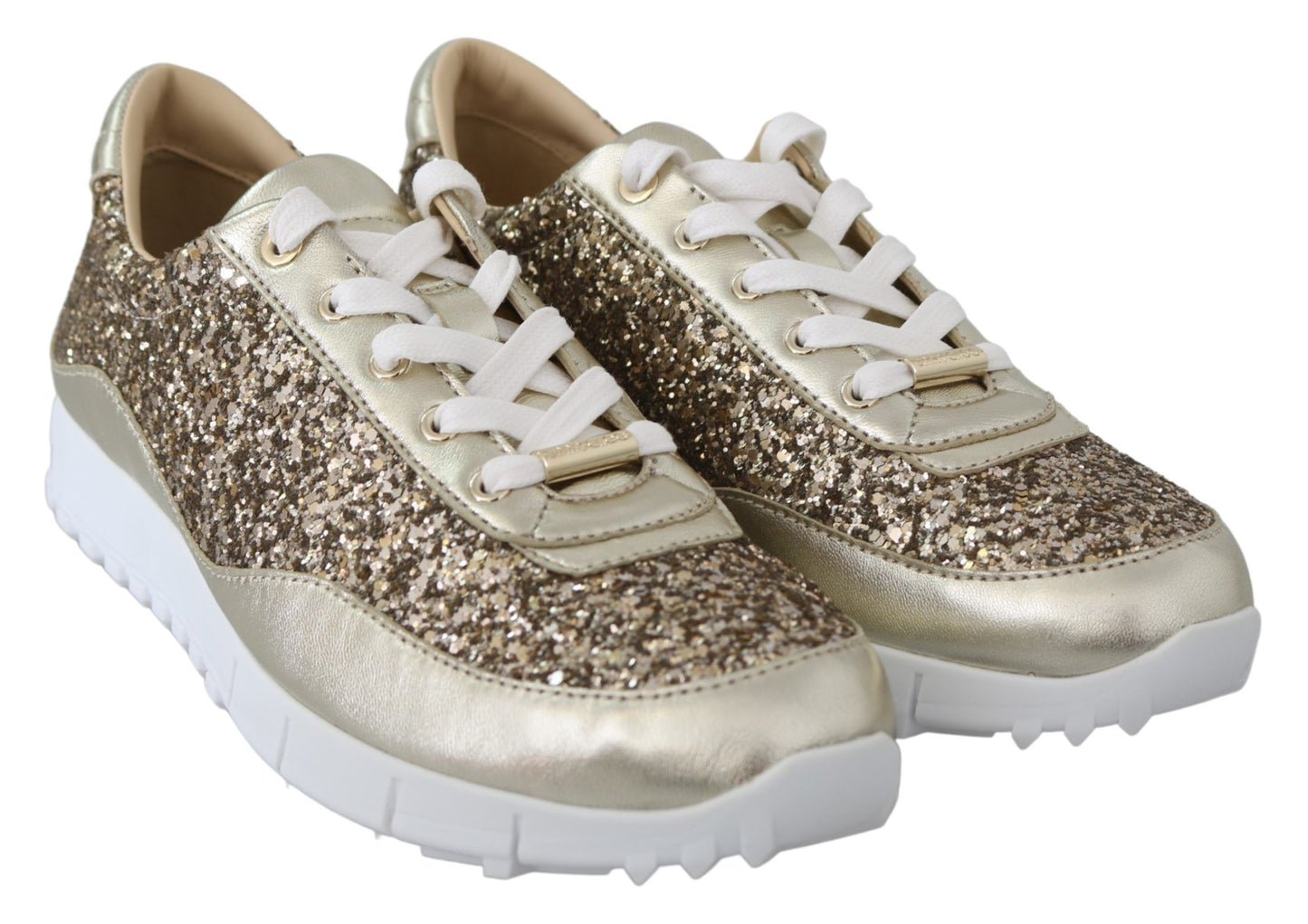 Jimmy Choo Monza Antique Gold Leather Sneakers