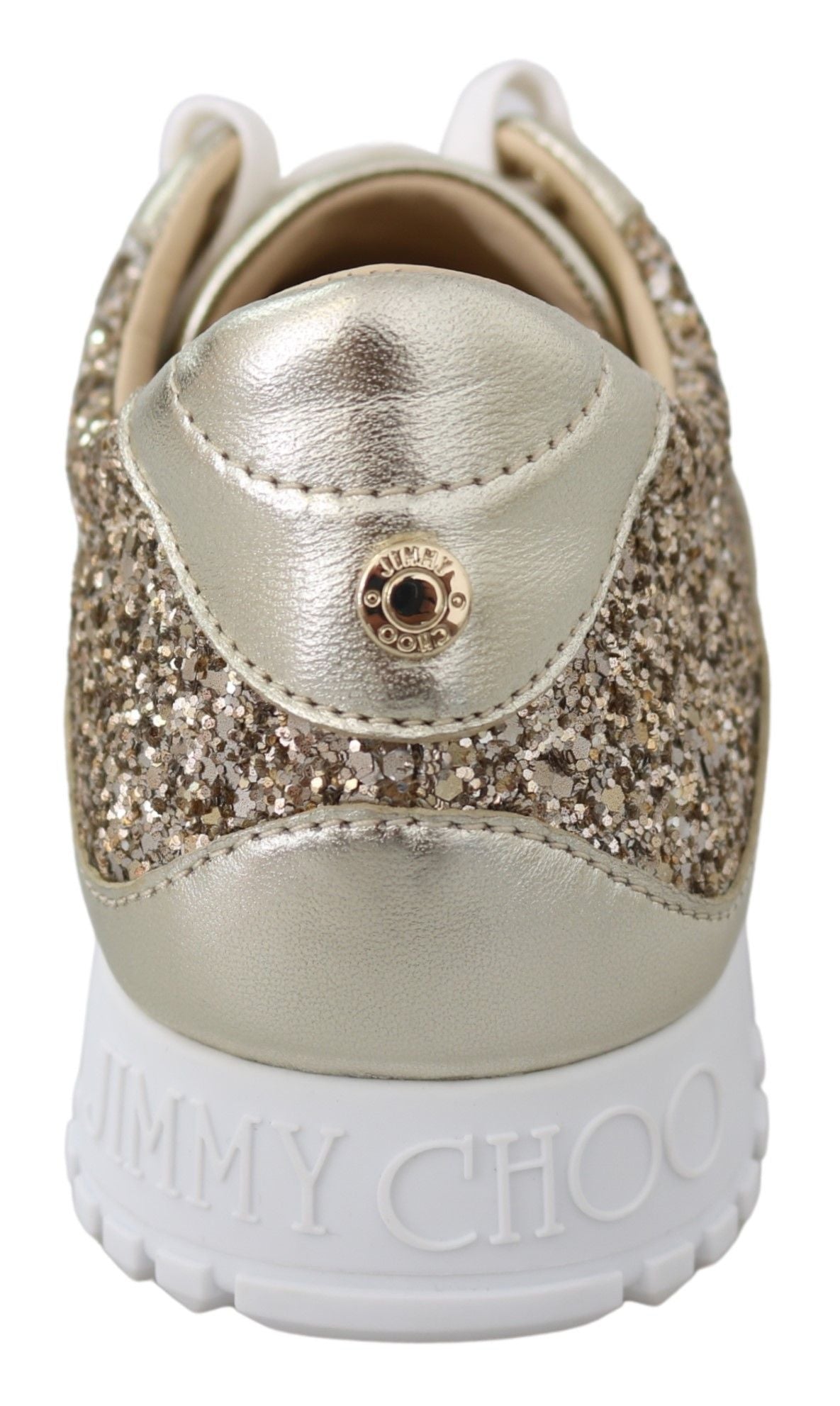 Jimmy Choo Monza Antique Gold Leather Sneakers