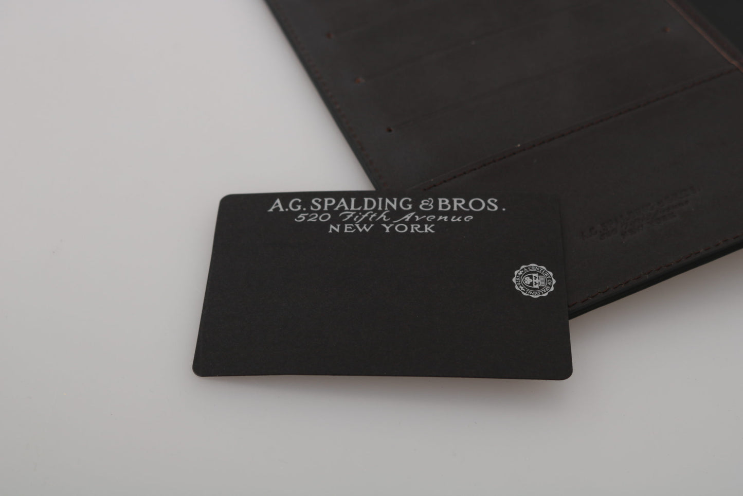 A.G. Spalding & Bros Black Leather Bifold Travel Holder Logo Wallet