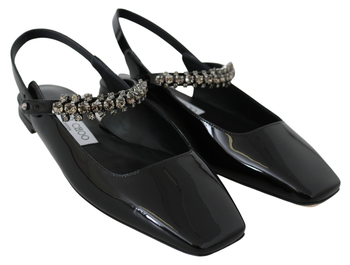 Jimmy Choo Mahdis Flat Black Patent Flat Shoes