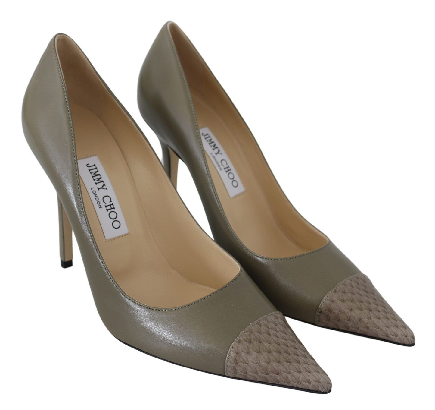 Jimmy Choo Pebble Green Leather Amika Pumps