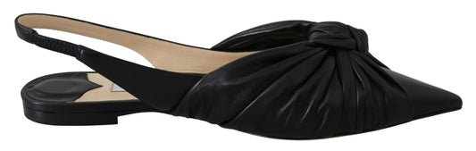 Jimmy Choo Annabell Black Leather Flat Shoes