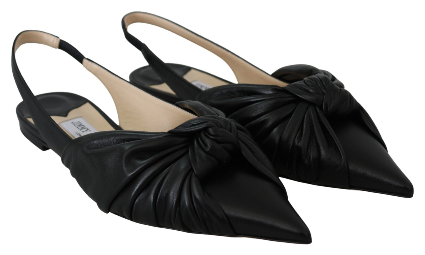 Jimmy Choo Annabell Black Leather Flat Shoes