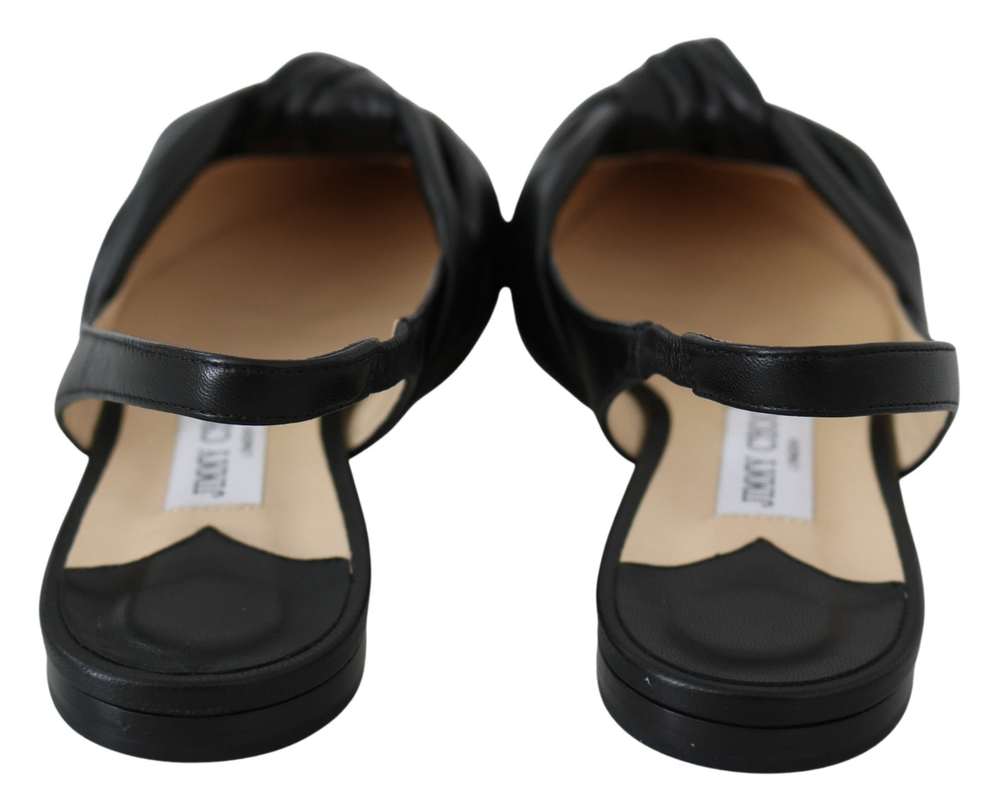 Jimmy Choo Annabell Black Leather Flat Shoes