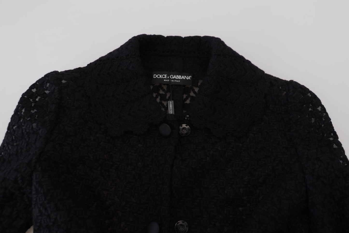 Dolce & Gabbana Black Button Down Long Blazer Cotton Jacket