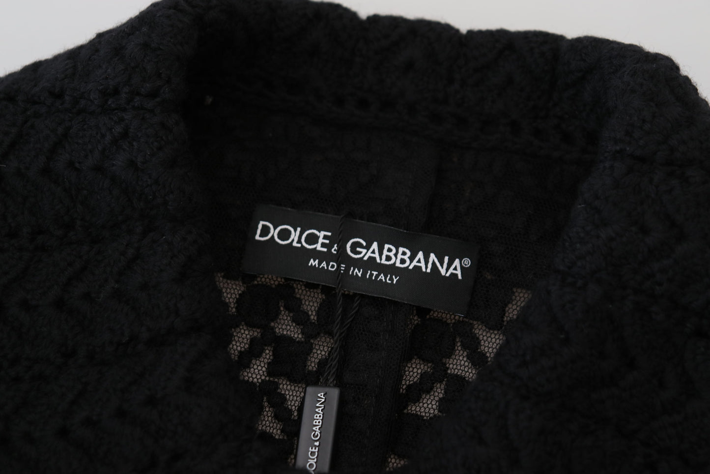 Dolce & Gabbana Black Button Down Long Blazer Cotton Jacket