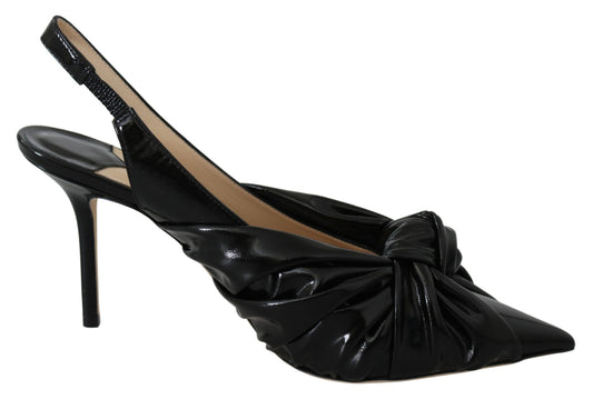 Jimmy Choo Annabell 85 Black Patent Leather Pumps