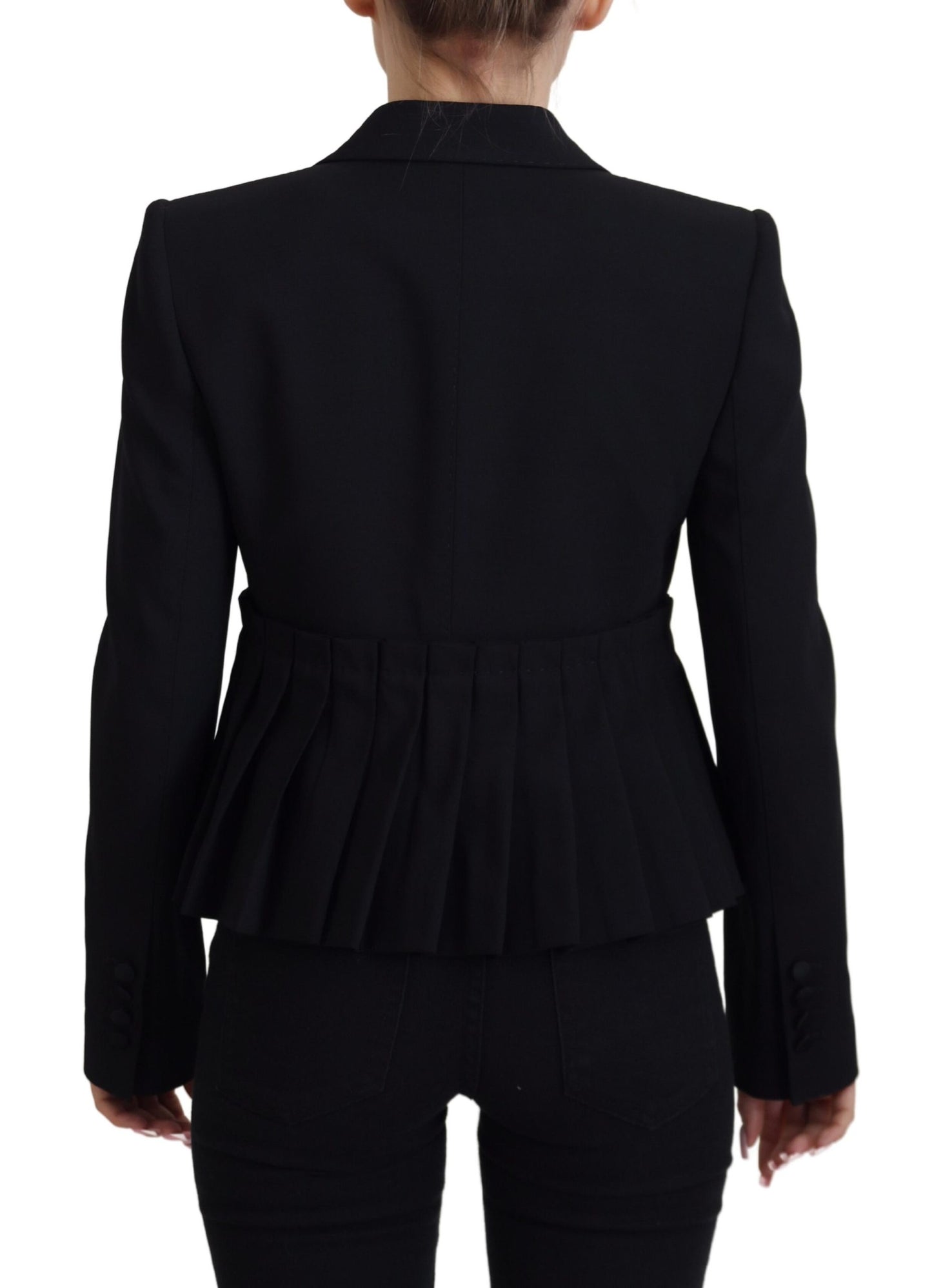 Dolce & Gabbana Black Single Breasted Fit Blazer Wool Jacket